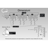 Instalatie Craciun Turturi, IP44, 11 m, 360 Led-uri ,Perdea Franjurata, Alb cald, 8 jocuri de lumini, Transformator 31 V, Putere 9 W cu telecomanda, Interconectabila, Interior/Exterior, Prelungitor 5 m inclus, Fir Transparent, Vivimall - vivimall.ro
