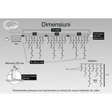 Instalatie Craciun Turturi, IP44, 12 m, 396 Led-uri ,Perdea Franjurata, Alb cald, 8 jocuri de lumini, Transformator 31 V, Putere 9 W cu telecomanda, Interconectabila, Interior/Exterior, Prelungitor 5 m inclus, Fir Transparent, Vivimall - vivimall.ro