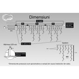 Instalatie Craciun Turturi, Ip44, 14 M, 418 Led-Uri,Perdea Franjurata, Alb Rece, 8 Jocuri De Lumini, Transformator 31 V, Putere 9 W, Interconectabila, Interior/Exterior, Prelungitor 3 M Inclus, Fir