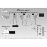 Instalatie Craciun Turturi, IP44, 15 m, 143 Led-uri ,Perdea Franjurata, Alb cald, 8 jocuri de lumini, Transformator 31 V, Putere 9 W, Interconectabila, Interior/Exterior, Prelungitor 5 m inclus, Fir Alb, Vivimall - vivimall.ro