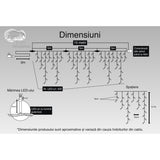 Instalatie Craciun Turturi, Ip44, 15 M, 429 Led-Uri,Perdea Franjurata, 8 Jocuri De Lumini, Transformator 31 V, Putere 9 W, Interconectabila, Interior/Exterior, Prelungitor 3 M Inclus, Fir Negru