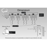 Instalatie Craciun Turturi, Ip44, 16 M, 478 Led-Uri,Perdea Franjurata, Alb Cald, 8 Jocuri De Lumini, Transformator 31 V, Putere 9 W, Interconectabila, Interior/Exterior, Prelungitor 3 M Inclus, Fir