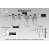 Instalatie Craciun Turturi, Ip44, 17 M, 514 Led-Uri,Perdea Franjurata, Alb Rece, 8 Jocuri De Lumini, Transformator 31 V, Putere 9 W, Interconectabila, Interior/Exterior, Prelungitor 5 M Inclus, Fir