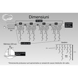 Instalatie Craciun Turturi, Ip44, 18 M, 525 Led-Uri,Perdea Franjurata, Alb Cald, 8 Jocuri De Lumini, Transformator 31 V, Putere 9 W, Interconectabila, Interior/Exterior, Prelungitor 3 M Inclus, Fir