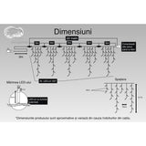 Instalatie Craciun Turturi, Ip44, 22 M, 657 Led-Uri,Perdea Franjurata, Alb Cald, 8 Jocuri De Lumini, Transformator 31 V, Putere 9 W, Interconectabila, Interior/Exterior, Prelungitor 3 M Inclus, Fir