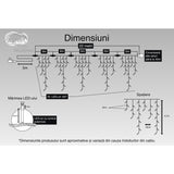 Instalatie Craciun Turturi, Ip44, 22 M, 657 Led-Uri,Perdea Franjurata, Alb Cald, 8 Jocuri De Lumini, Transformator 31 V, Putere 9 W, Interconectabila, Interior/Exterior, Prelungitor 5 M Inclus, Fir
