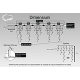 Instalatie Craciun Turturi, Ip44, 23 M, 668 Led-Uri,Perdea Franjurata, Alb Rece, 8 Jocuri De Lumini, Transformator 31 V, Putere 9 W, Interconectabila, Interior/Exterior, Prelungitor 5 M Inclus, Fir