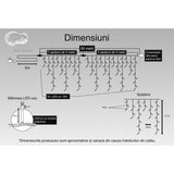 Instalatie Craciun Turturi, Ip44, 26 M, 764 Led-Uri,Perdea Franjurata, Alb Cald, 8 Jocuri De Lumini, Transformator 31 V, Putere 9 W, Interconectabila, Interior/Exterior, Prelungitor 5 M Inclus, Fir