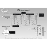 Instalatie Craciun Turturi, Ip44, 26 M, 764 Led-Uri,Perdea Franjurata, Alb Rece, 8 Jocuri De Lumini, Transformator 31 V, Putere 9 W, Interconectabila, Interior/Exterior, Prelungitor 3 M Inclus, Fir