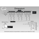 Instalatie Craciun Turturi, Ip44, 27 M, 800 Led-Uri,Perdea Franjurata, Alb Rece, 8 Jocuri De Lumini, Transformator 31 V, Putere 9 W, Interconectabila, Interior/Exterior, Prelungitor 5 M Inclus, Fir