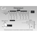 Instalatie Craciun Turturi, Ip44, 29 M, 847 Led-Uri,Perdea Franjurata, Alb Cald, 8 Jocuri De Lumini, Transformator 31 V, Putere 9 W, Interconectabila, Interior/Exterior, Prelungitor 3 M Inclus, Fir