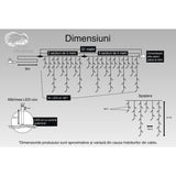 Instalatie Craciun Turturi, Ip44, 31 M, 907 Led-Uri,Perdea Franjurata, Alb Cald, 8 Jocuri De Lumini, Transformator 31 V, Putere 9 W, Interconectabila, Interior/Exterior, Prelungitor 3 M Inclus, Fir