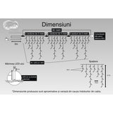 Instalatie Craciun Turturi, Ip44, 32 M, 943 Led-Uri,Perdea Franjurata, Alb Cald, 8 Jocuri De Lumini, Transformator 31 V, Putere 9 W, Interconectabila, Interior/Exterior, Prelungitor 3 M Inclus, Fir
