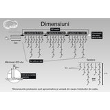 Instalatie Craciun Turturi, Ip44, 32 M, 943 Led-Uri,Perdea Franjurata, Alb Rece, 8 Jocuri De Lumini, Transformator 31 V, Putere 9 W, Interconectabila, Interior/Exterior, Prelungitor 5 M Inclus, Fir