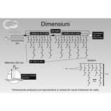 Instalatie Craciun Turturi, Ip44, 33 M, 954 Led-Uri,Perdea Franjurata, Alb Cald, 8 Jocuri De Lumini, Transformator 31 V, Putere 9 W, Interconectabila, Interior/Exterior, Prelungitor 3 M Inclus, Fir