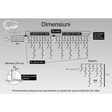 Instalatie Craciun Turturi, Ip44, 33 M, 954 Led-Uri,Perdea Franjurata, Alb Rece, 8 Jocuri De Lumini, Transformator 31 V, Putere 9 W, Interconectabila, Interior/Exterior, Prelungitor 5 M Inclus, Fir