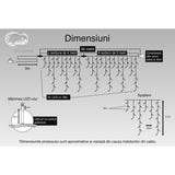 Instalatie Craciun Turturi, Ip44, 34 M, 990 Led-Uri,Perdea Franjurata, Alb Cald, 8 Jocuri De Lumini, Transformator 31 V, Putere 9 W, Interconectabila, Interior/Exterior, Prelungitor 3 M Inclus, Fir