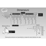 Instalatie Craciun Turturi, Ip44, 34 M, 990 Led-Uri,Perdea Franjurata, Alb Rece, 8 Jocuri De Lumini, Transformator 31 V, Putere 9 W, Interconectabila, Interior/Exterior, Prelungitor 5 M Inclus, Fir