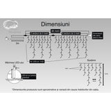 Instalatie Craciun Turturi, Ip44, 38 M, 1122 Led-Uri,Perdea Franjurata, Alb Rece, 8 Jocuri De Lumini, Transformator 31 V, Putere 9 W, Interconectabila, Interior/Exterior, Prelungitor 3 M Inclus, Fir