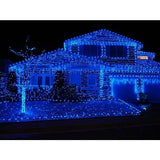 Instalatie Craciun Turturi, IP44, 40 m, 1144 Led-uri ,Perdea Franjurata, Albastru, 8 jocuri de lumini, Transformator 31 V, Putere 9 W, Interconectabila, Interior/Exterior, Prelungitor 3 m inclus, Fir Transparent, Vivimall - vivimall.ro