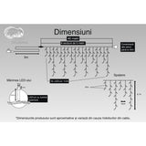 Instalatie Craciun Turturi, Ip44, 40 M, 286 Led-Uri,Perdea Franjurata, 8 Jocuri De Lumini, Transformator 31 V, Putere 9 W, Interconectabila, Interior/Exterior, Prelungitor 3 M Inclus, Fir Alb