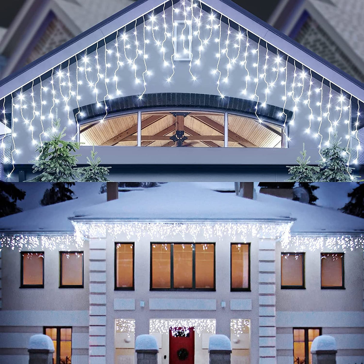 Instalatie Craciun Turturi, Ip44, 5 M, 143 Led-Uri,Perdea Franjurata, Rece, 8 Jocuri De Lumini, Transformator 31 V, Putere 9 W, Interconectabila, Interior/Exterior, Prelungitor 3 M Inclus, Fir