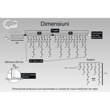 Instalatie Craciun Turturi, Ip44, 7 M, 228 Led-Uri,Perdea Franjurata, Alb Cald, 8 Jocuri De Lumini, Transformator 31 V, Putere 9 W, Interconectabila, Interior/Exterior, Prelungitor 3 M Inclus, Fir