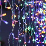 Instalatie Craciun Yoto, Tip Franjuri/Turturi, 12 M, 300 Led-Uri, Prelungitor 1.5 M, 8 Jocuri De Lumini, Interconectabila, Conectare La Retea, Fir, Interior/Exterior, Multicolor - vivimall.ro