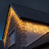 Instalatie Craciun Yoto, Tip Franjuri/Turturi, 12 M, 300 Led-Uri, Prelungitor 1.5 M, 8 Jocuri De Lumini, Interconectabila, Conectare La Retea, Fir, Interior/Exterior, Alb Cald - vivimall.ro