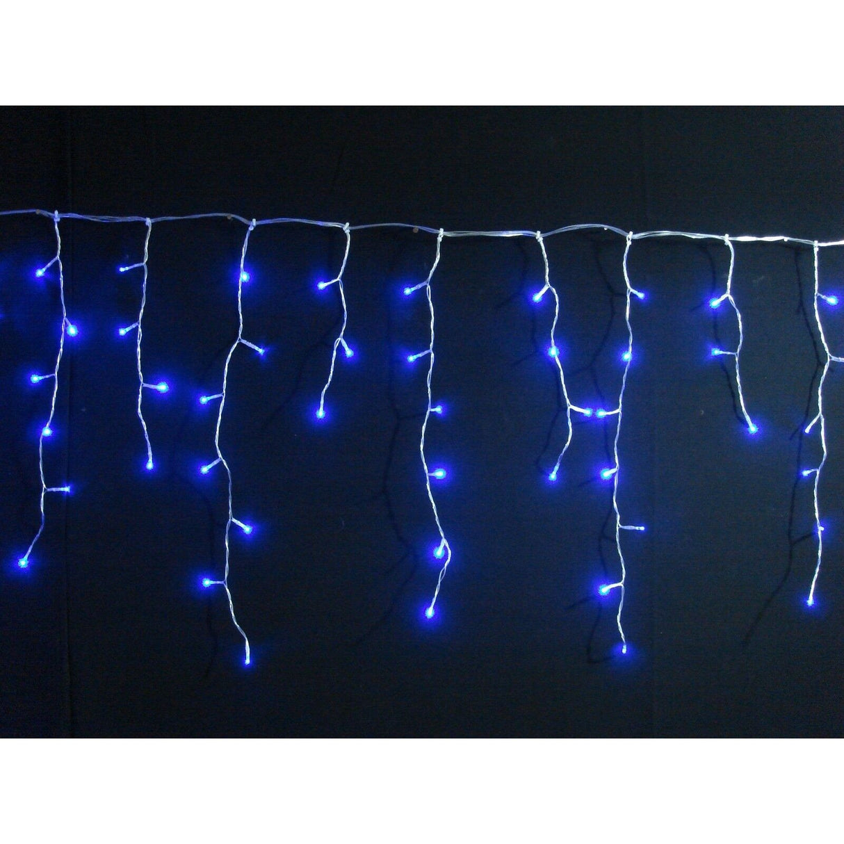 Instalatie Craciun Yoto, Tip Franjuri/Turturi, 4 M, 120 Led-Uri, Prelungitor 1.5 M, 8 Jocuri De Lumini, Interconectabila, Conectare La Retea, Fir, Interior/Exterior, Albastru - vivimall.ro