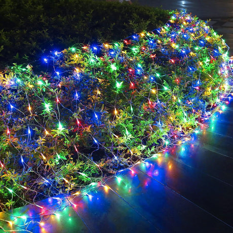 Instalatie Craciun Yoto, Tip Plasa, 160 Led-Uri, Prelungitor 1.5 M, 8 Jocuri De Lumini, Interconectabila, Fir, Interior/Exterior, Multicolor