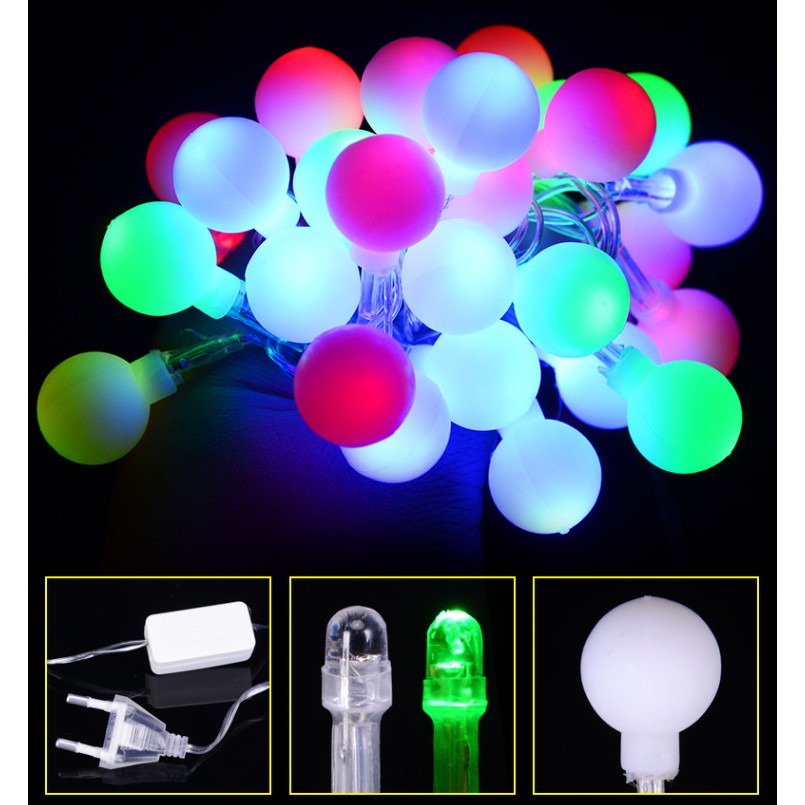 Instalatie Sfere Brad Craciun 3 Metri, 20 Led-Uri, Alimentare La Retea, Fir, Multicolora - vivimall.ro