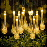 Instalatie Solara 6 M, 28 Led-Uri Cu Ornament Tip Picatura De Apa, Liniara, Fir, Interior, Exterior, Alb Cald