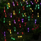 Instalatie Solara 4 M, 28 Led-Uri Cu Ornament Tip Picatura De Apa, Liniara, 600 Mah, Fir Negru, Interior, Exterior - vivimall.ro