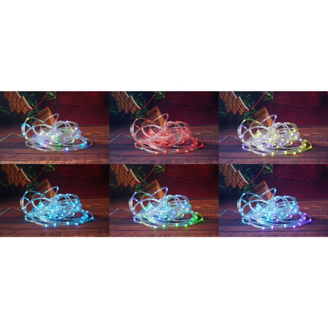 Instalatie de Craciun,10 metri,100 LED-uri,telecomanda 32 de functii,multicolor RGB,USB,tub luminos,interior/exterior,Vivimall - vivimall.ro