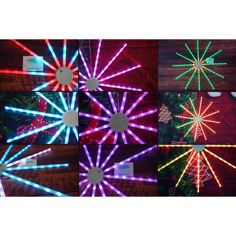 Instalatie de Craciun,96 LED-uri,joc de lumini,multicolor RGB,moara de vant,cu transformator,fir cupru,interior/exterior,Vivimall - vivimall.ro