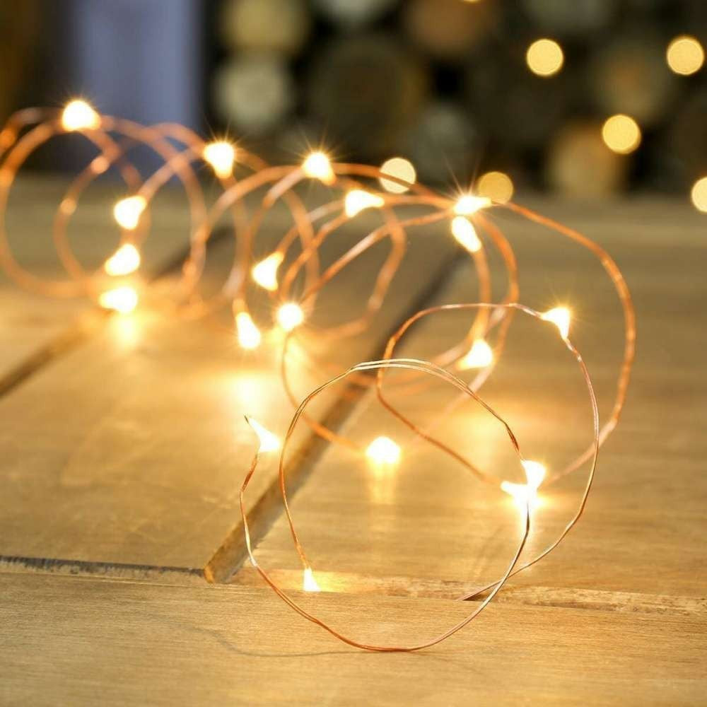 Instalatie De Craciun Cu Baterii Tip Liniar, 2 Jocuri De Lumini, Fir Cupru 10 M 100 Led -Uri