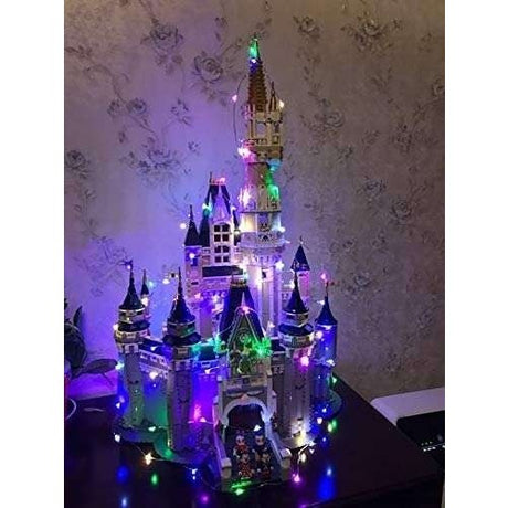 Instalatie de Craciun cu Baterii Tip Liniar, 2 jocuri de lumini, Fir Cupru 10 m 100 LED -uri, Multicolor - vivimall.ro