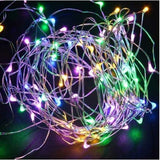 Instalatie De Craciun Cu Baterii Tip Liniar, 2 Jocuri De Lumini, Fir Cupru 10 M 100 Led -Uri