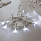Instalatie De Craciun Cu Baterii Tip Liniar, 2 Jocuri De Lumini, Fir 1 M 10 Led -Uri, Alb Rece
