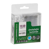 Instalatie De Craciun Cu Baterii Tip Liniar, 2 Jocuri De Lumini, Fir 1 M 10 Led -Uri, Albastru