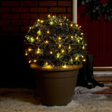 Instalatie De Craciun Cu Baterii Tip Liniar, 2 Jocuri De Lumini, Fir 2 M 20 Led -Uri, Alb Cald