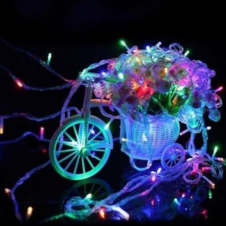 Instalatie De Craciun Cu Baterii Tip Liniar, 2 Jocuri De Lumini, Fir 2 M 20 Led -Uri, Multicolor