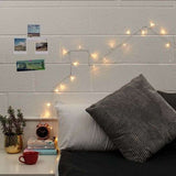 Instalatie De Craciun Cu Baterii Tip Liniar, 2 Jocuri De Lumini, Fir 3 M 30 Led -Uri, Alb Cald