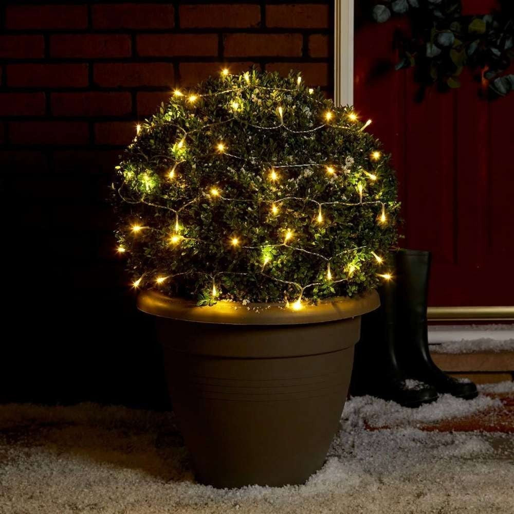 Instalatie De Craciun Cu Baterii Tip Liniar, 2 Jocuri De Lumini, Fir 3 M 30 Led -Uri, Alb Cald