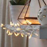 Instalatie De Craciun Cu Baterii Tip Liniar, 2 Jocuri De Lumini, Fir 3 M 30 Led -Uri, Alb Cald