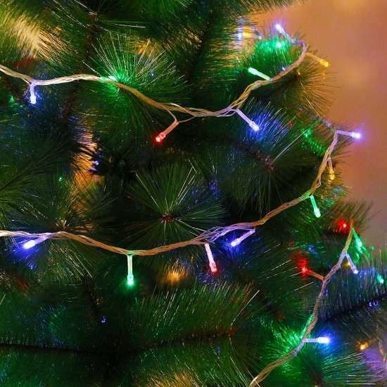 Instalatie De Craciun Cu Baterii Tip Liniar, 2 Jocuri De Lumini, Fir 5 M 50 Led -Uri, Multicolor