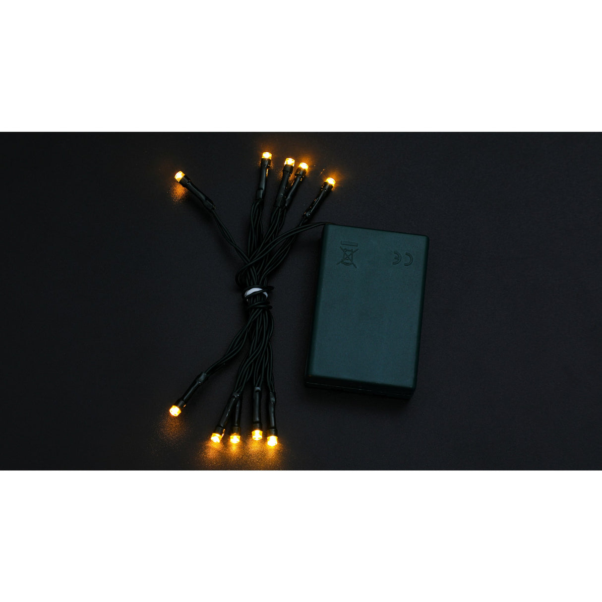 Instalatie De Craciun Cu Baterii Tip Liniar, 2 Jocuri De Lumini, Fir 1 M 10 Led -Uri, Alb Cald