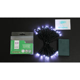 Instalatie De Craciun Cu Baterii Tip Liniar, 2 Jocuri De Lumini, Fir 3 M 30 Led -Uri, Alb Rece