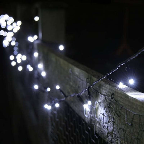 Instalatie De Craciun Cu Baterii Tip Liniar, 2 Jocuri De Lumini, Fir 3 M 30 Led -Uri, Alb Rece